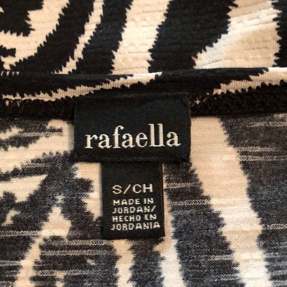 NWOT RAFAELLA BLACK/WHITE PRINT COWL NECK BLOUSE - Picture 6 of 7